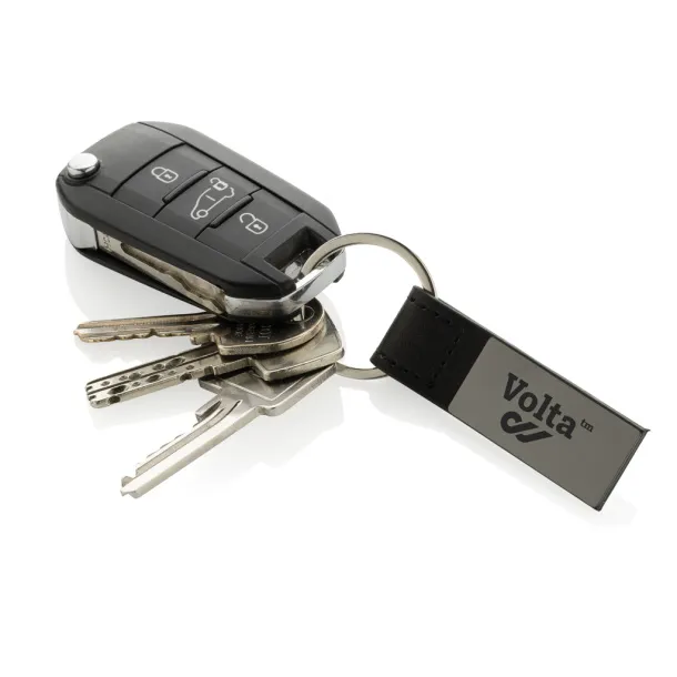  Luxury PU keychain RCS recycled zinc alloy - XD Collection Black 