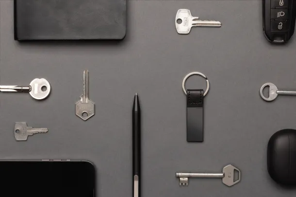  Luxury PU keychain RCS recycled zinc alloy - XD Collection Black 