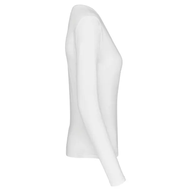  Ženska V majica dugih rukava, 180 g/m2 - Kariban Bijela