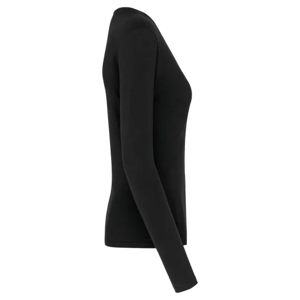  Ženska V majica dugih rukava, 180 g/m2 - Kariban Crna