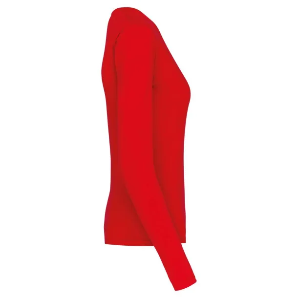  Ženska V majica dugih rukava, 180 g/m2 - Kariban Crvena