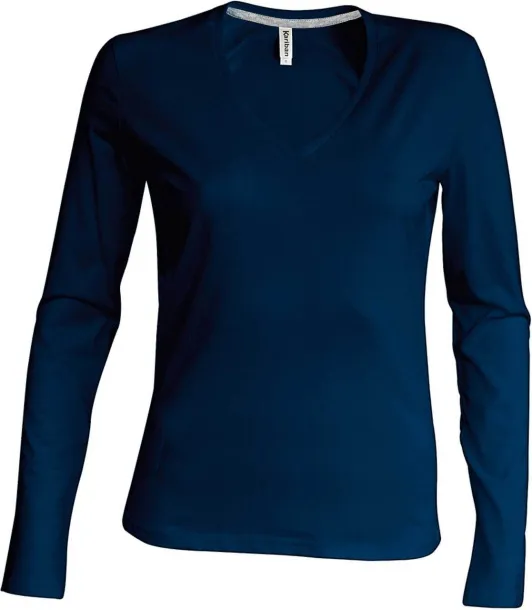  LADIES' LONG-SLEEVED V-NECK T-SHIRT - Kariban Navy