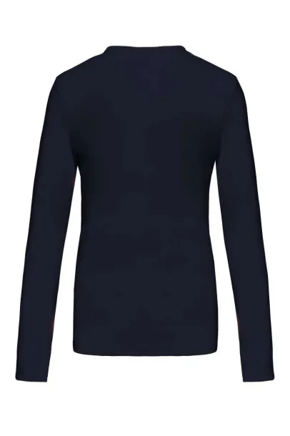  LADIES' LONG-SLEEVED V-NECK T-SHIRT - Kariban Navy