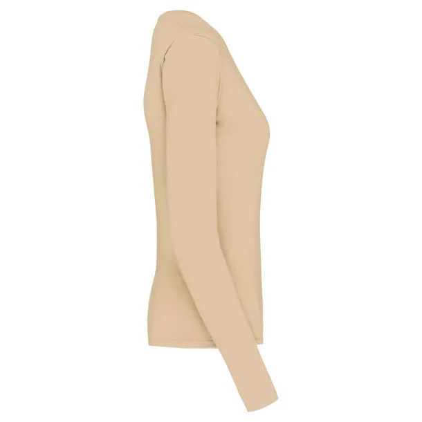  Ženska V majica dugih rukava, 180 g/m2 - Kariban Pijesak smeđa