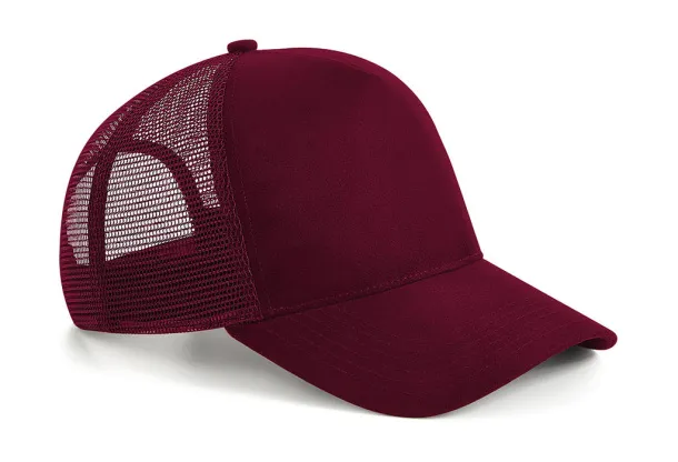  Suede Snapback Trucker - Beechfield Burgundy