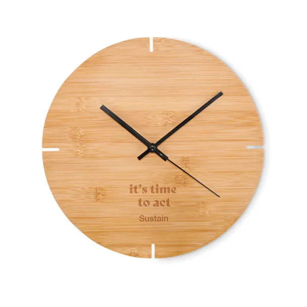 ESFERE Round shape bamboo wall clock Wood