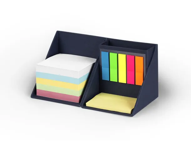 BLOCK carton pen stand with sticky notes Blue