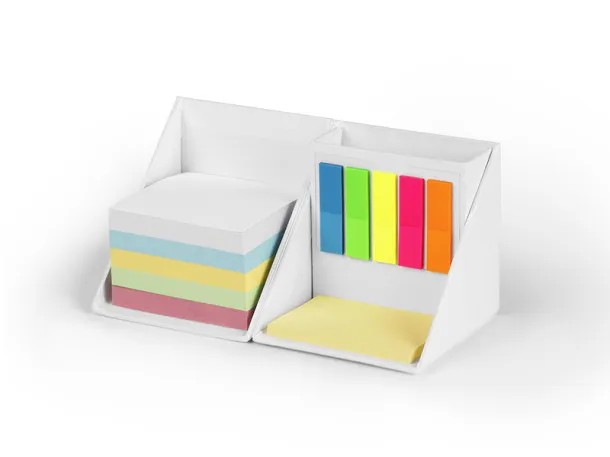 BLOCK carton pen stand with sticky notes White