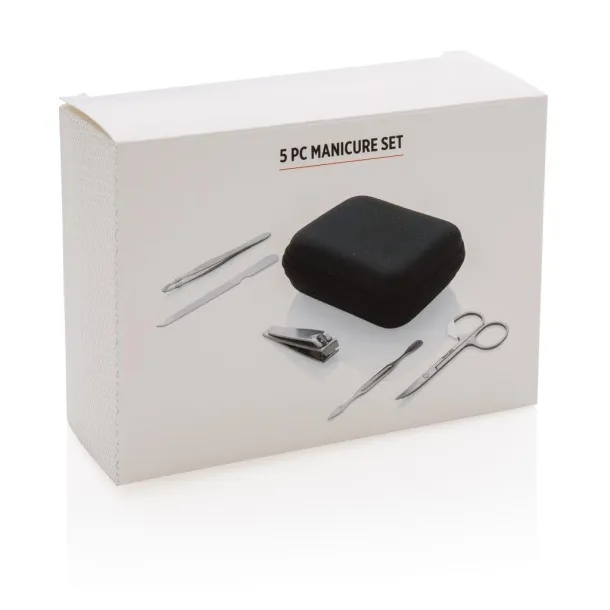  5 pc manicure set in pouch Black