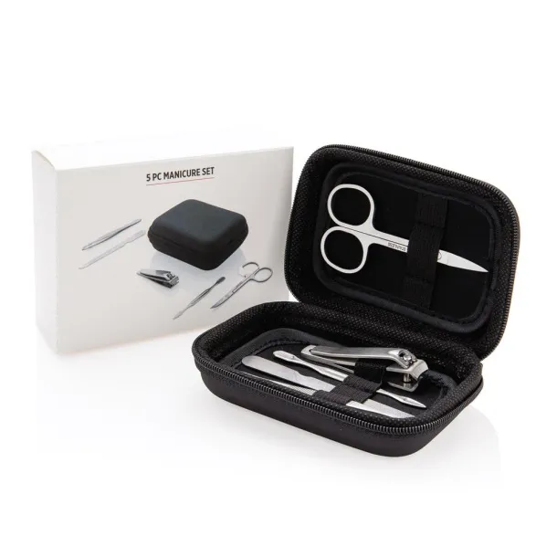  5 pc manicure set in pouch Black