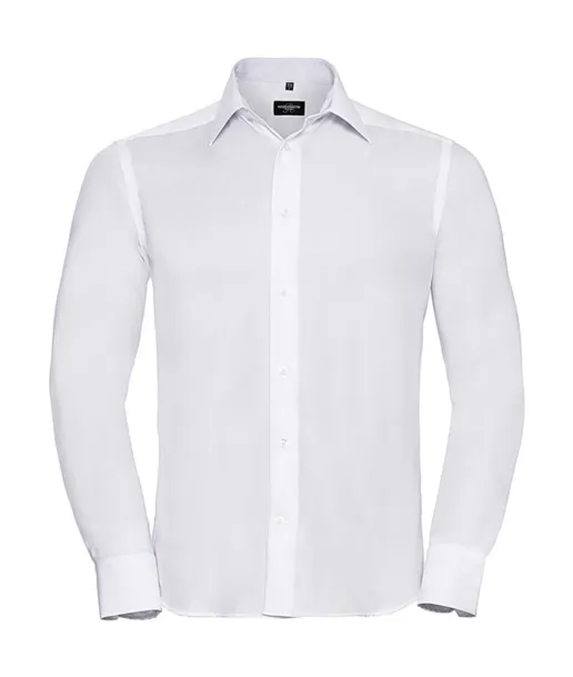  Tailored Ultimate Non-iron Shirt LS - Russell Collection Bijela