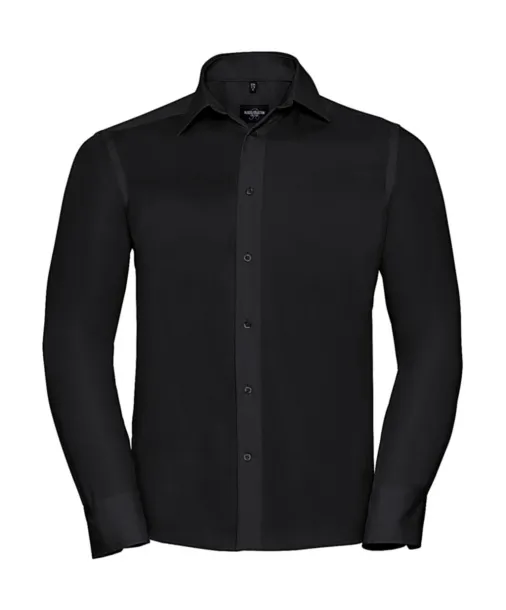  Tailored Ultimate Non-iron Shirt LS - Russell Collection Black