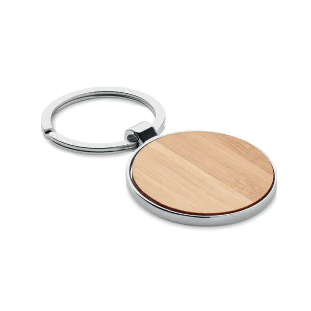 BALLARAT Round key ring metal bamboo Wood