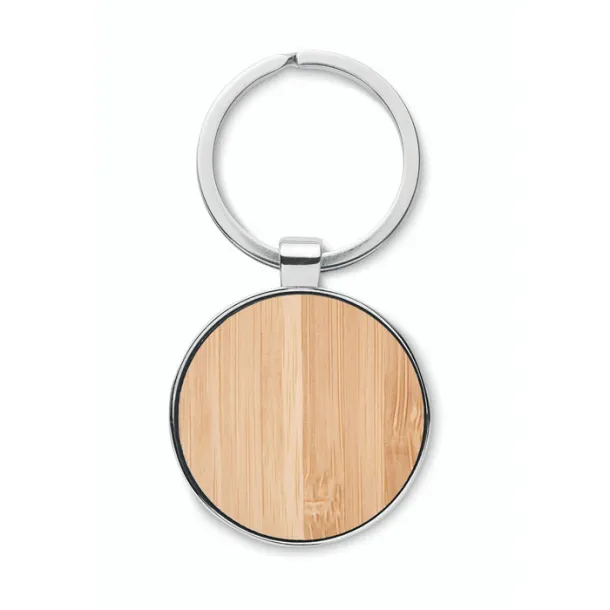 BALLARAT Round key ring metal bamboo Wood