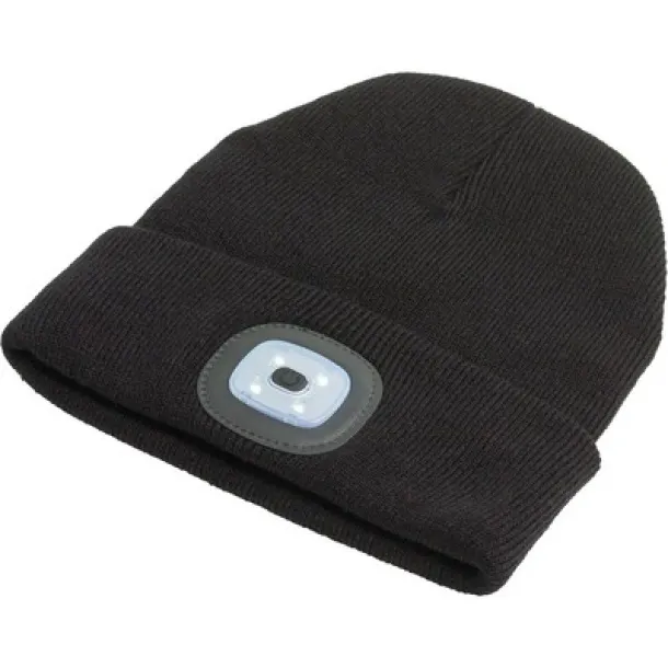  Winter hat with COB light Crna