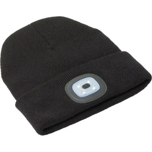  Winter hat with COB light Crna