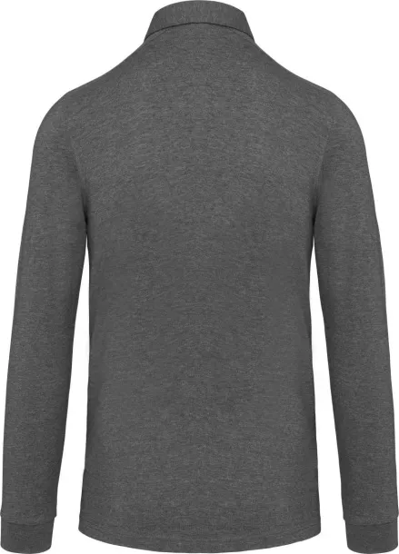  MEN'S LONG SLEEVED JERSEY POLO SHIRT - Kariban Grey Heather