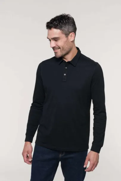  Muška polo majica dugih rukava, 180 g/m2 - Kariban Siva