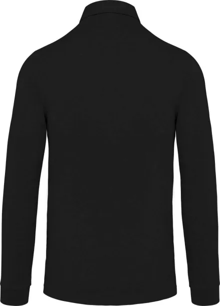  Muška polo majica dugih rukava, 180 g/m2 - Kariban Crna