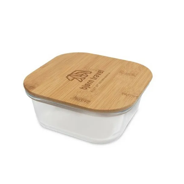  Glass lunch box 350 ml with bamboo lid neutral