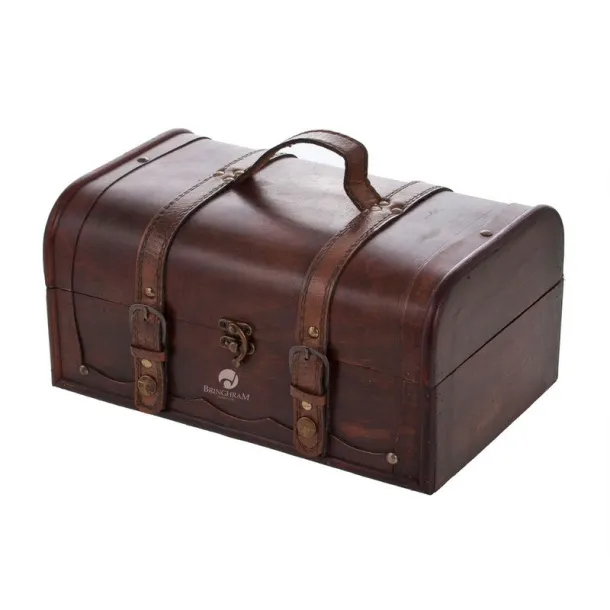  Small wooden box, chest brown