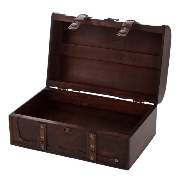  Small wooden box, chest brown