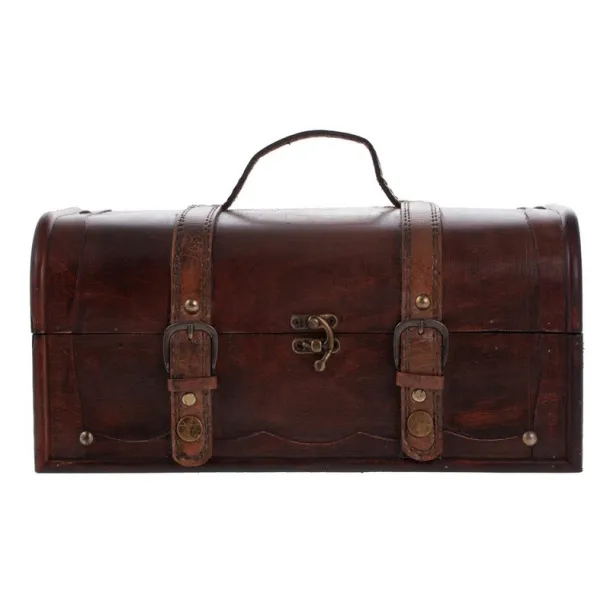  Small wooden box, chest brown