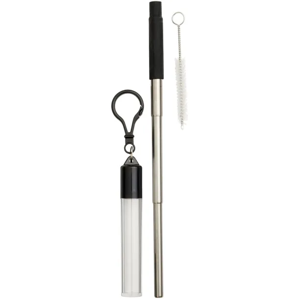 Zeya reusable stainless steel straw keychain - Bullet Solid black