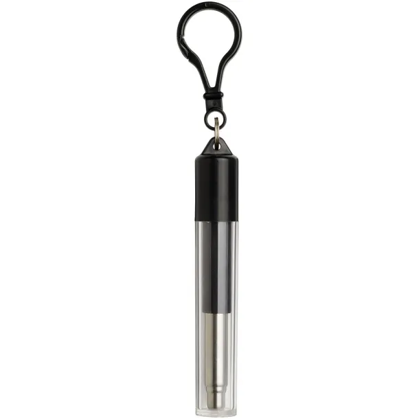 Zeya reusable stainless steel straw keychain - Bullet Solid black