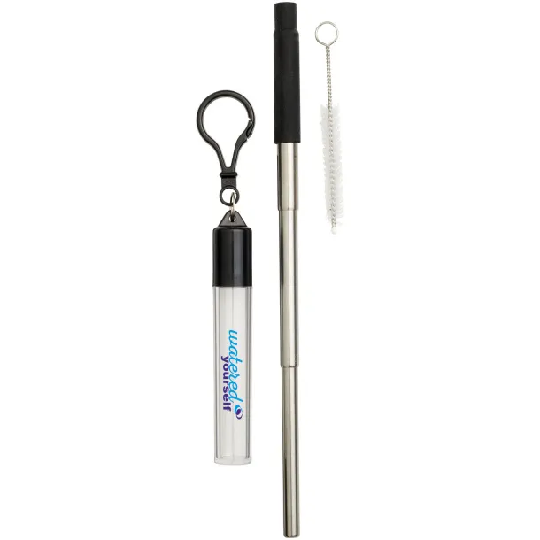 Zeya reusable stainless steel straw keychain - Bullet Solid black