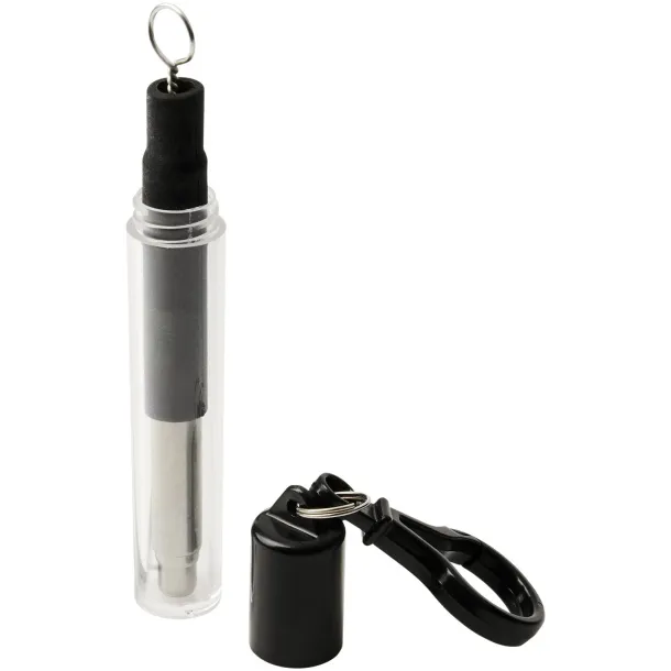 Zeya reusable stainless steel straw keychain - Bullet Solid black