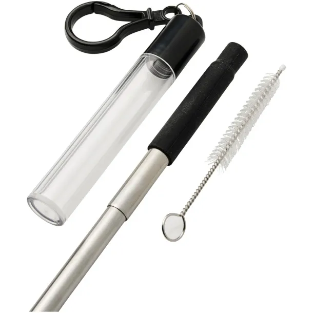 Zeya reusable stainless steel straw keychain - Bullet Solid black