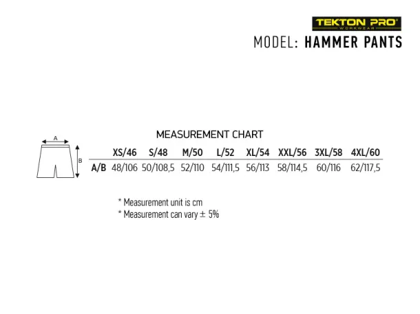 HAMMER PANTS RADNE HLAČE - TEKTON PRO Tamnosiva