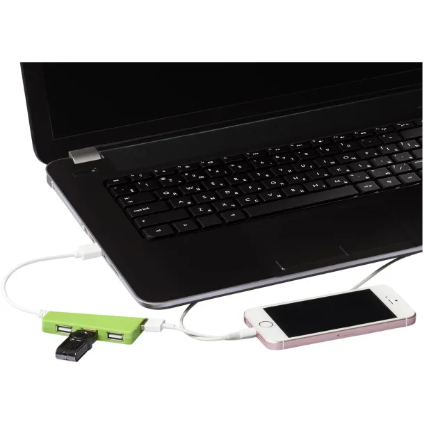 Brick 4-port USB hub - Bullet Lime