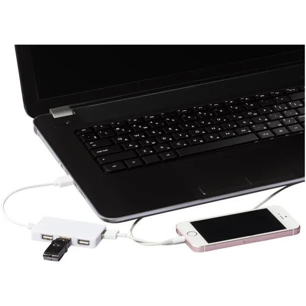 Brick 4-port USB hub - Bullet White