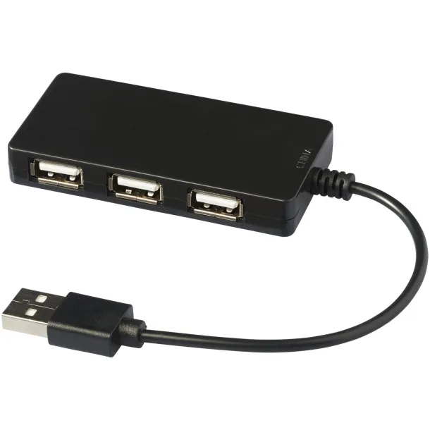 Brick 4-port USB hub - Bullet Solid black