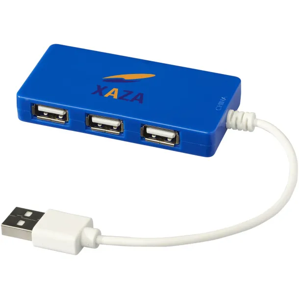 Brick 4-port USB hub - Bullet Royal blue
