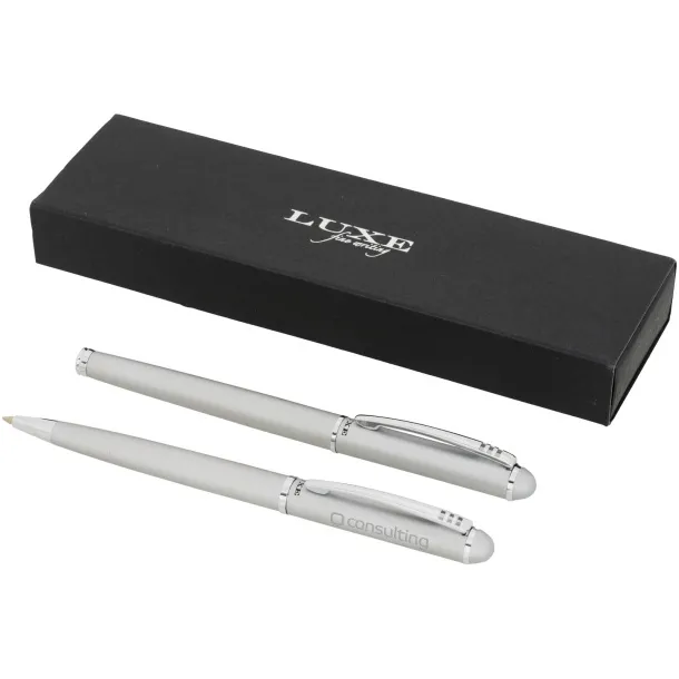 Andante duo pen gift set - Luxe Silver