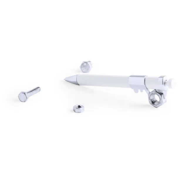  Kemijska olovka s ravnalom i mjernim alatom Bijela