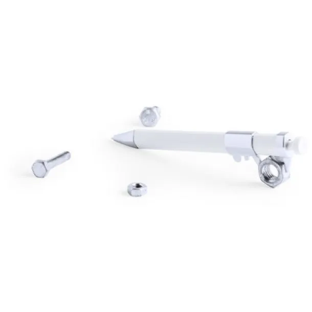  Kemijska olovka s ravnalom i mjernim alatom Bijela