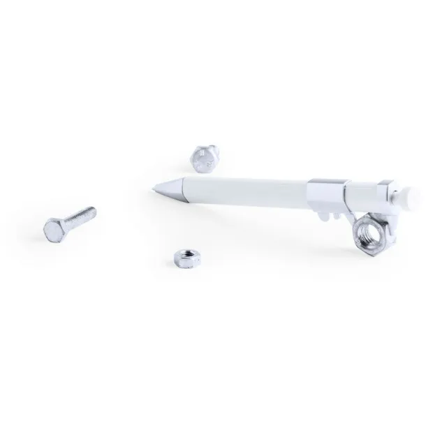  Kemijska olovka s ravnalom i mjernim alatom Bijela