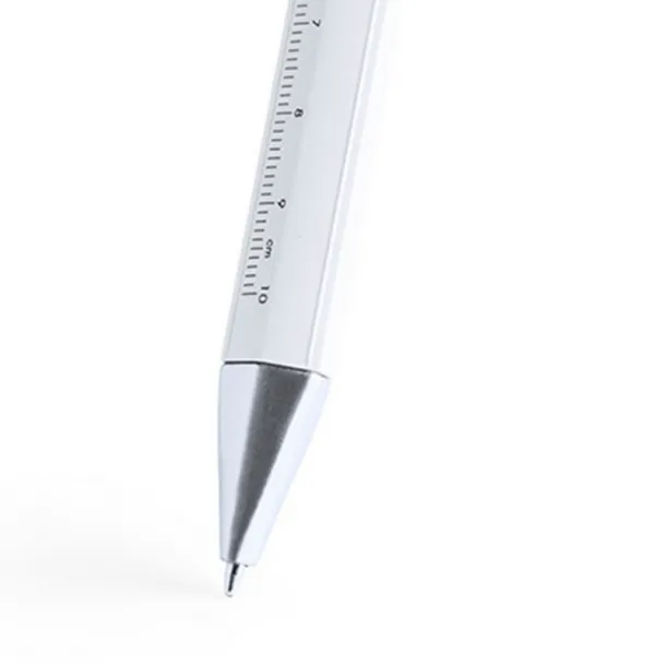  Ball pen with ruler and measuring tool white