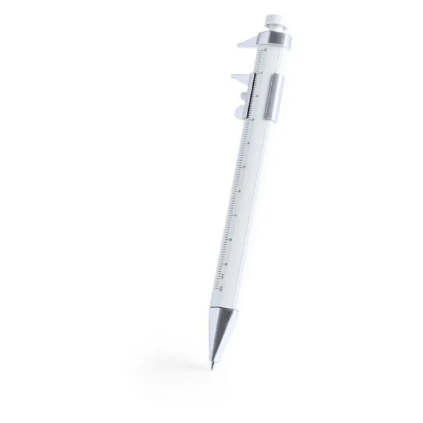  Ball pen with ruler and measuring tool white