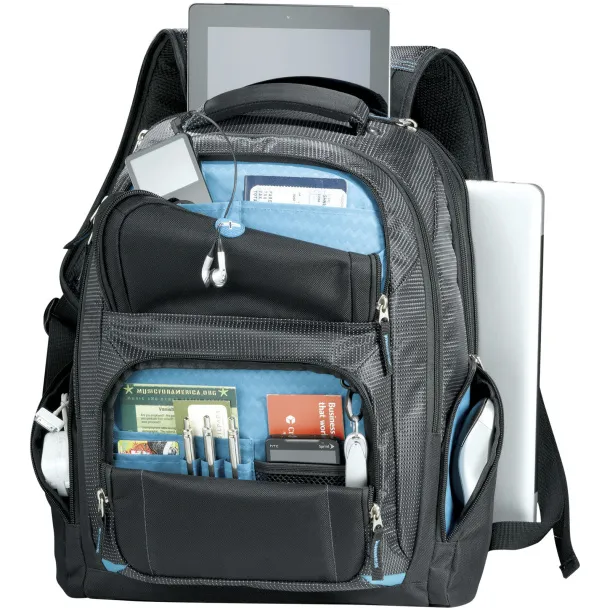 TY 15.4" checkpoint friendly laptop backpack Solid black