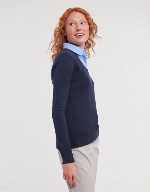  Ladies V-Neck Knitted Pullover - Russell Collection