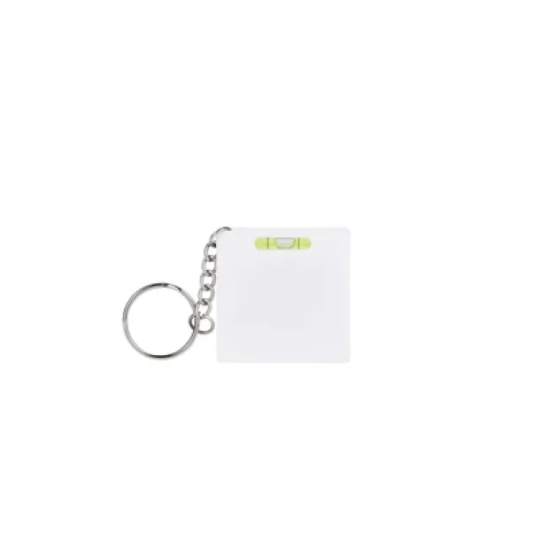  Keyring, measuring tape 1m and spirit level white