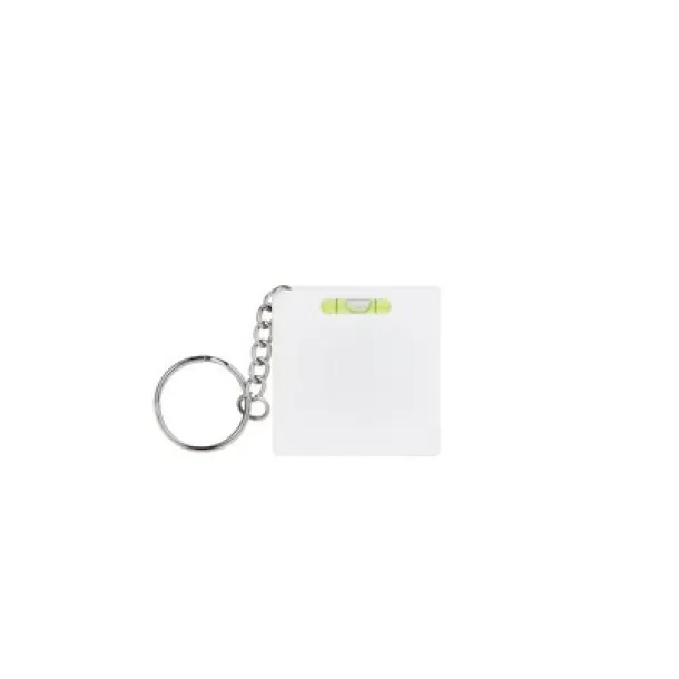  Keyring, measuring tape 1m and spirit level white