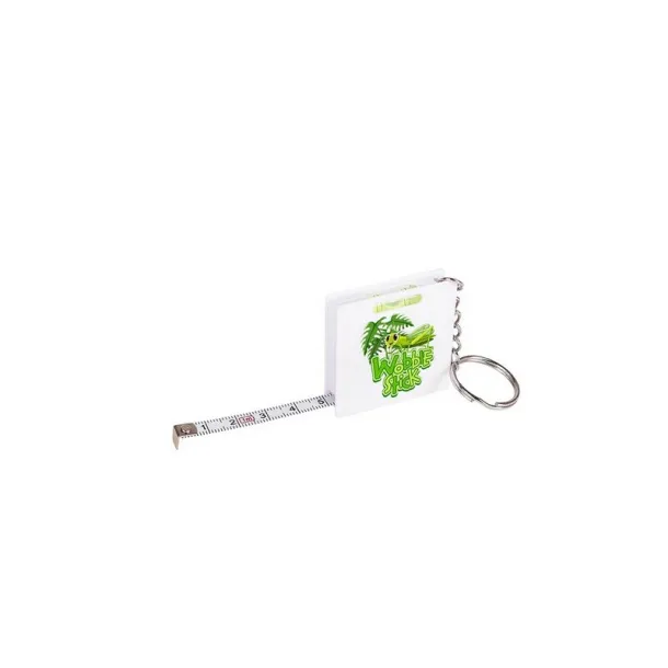  Keyring, measuring tape 1m and spirit level Bijela