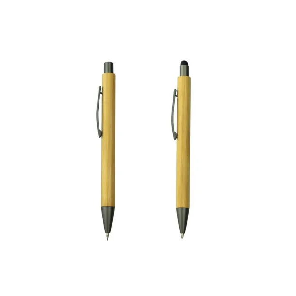  Writing set, bamboo ball pen with touch pen and mechanical pencil wood