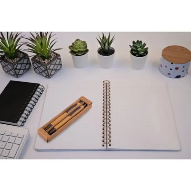  Writing set, bamboo ball pen with touch pen and mechanical pencil wood